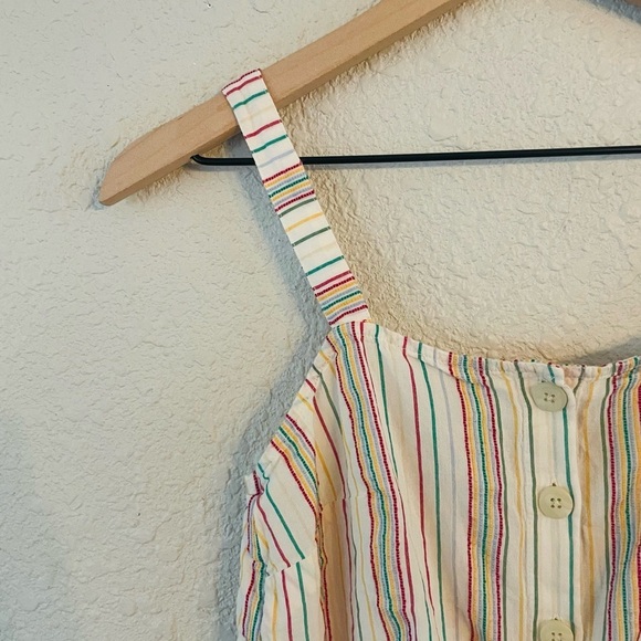 Madewell Rainbow Stripe Textured Button Front Tank - Picture 5 of 12